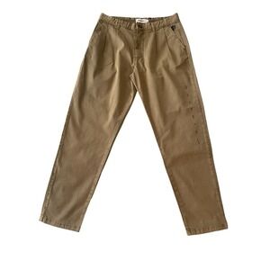 Desigual Mens Pant Peter Khaki Pleated Tapered Chino Casual Trousers Size 30 NEW
